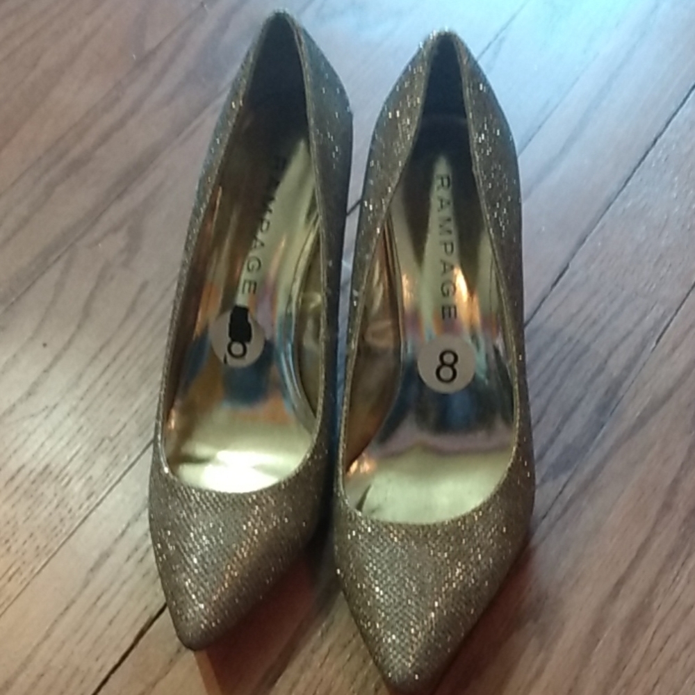 Rampage glitter heels silver and gold tones